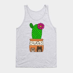 Cute Cactus Design #148: Rainbow Pincushion Cactus In Cute Cookie Jar Pot Tank Top